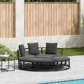 Outdoor-Loungebett Mit Dach Und Kissen Poly Rattan