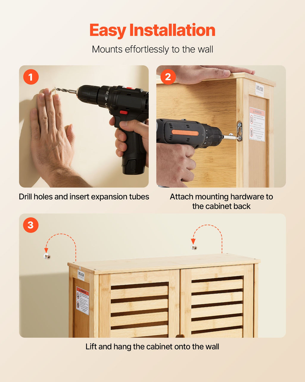 Bathroom Wall Cabinet, 2 Doors and Adjustable Shelf, Over the Toilet