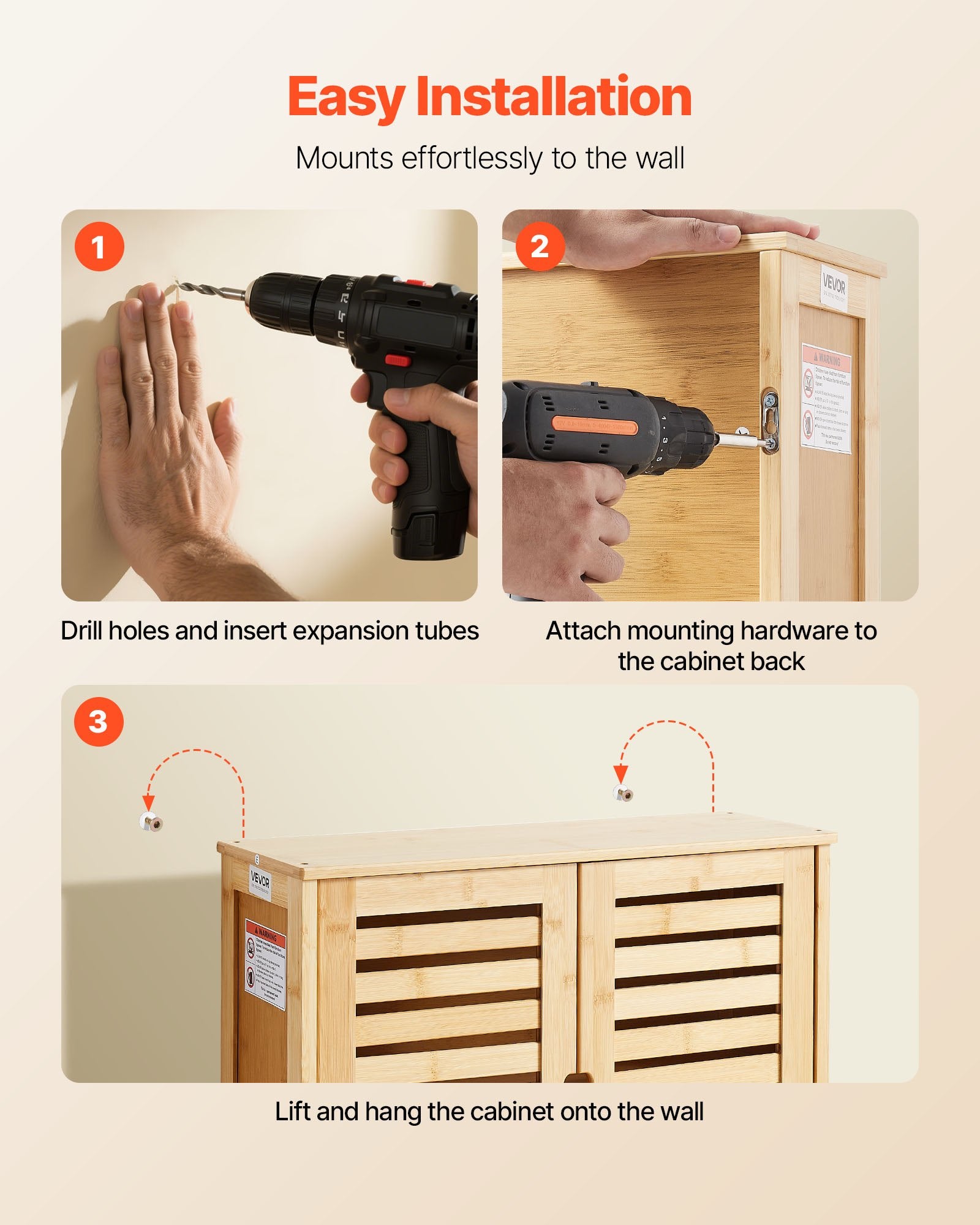 Bathroom Wall Cabinet, 2 Doors and Adjustable Shelf, Over the Toilet