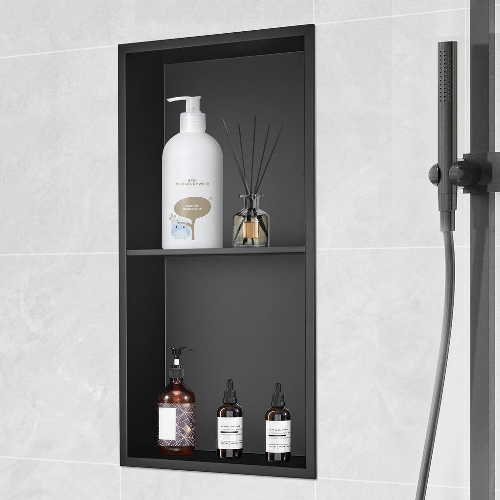 33.02 x 63.5 cm No Tile Shower Niche 304 Stainless Steel,