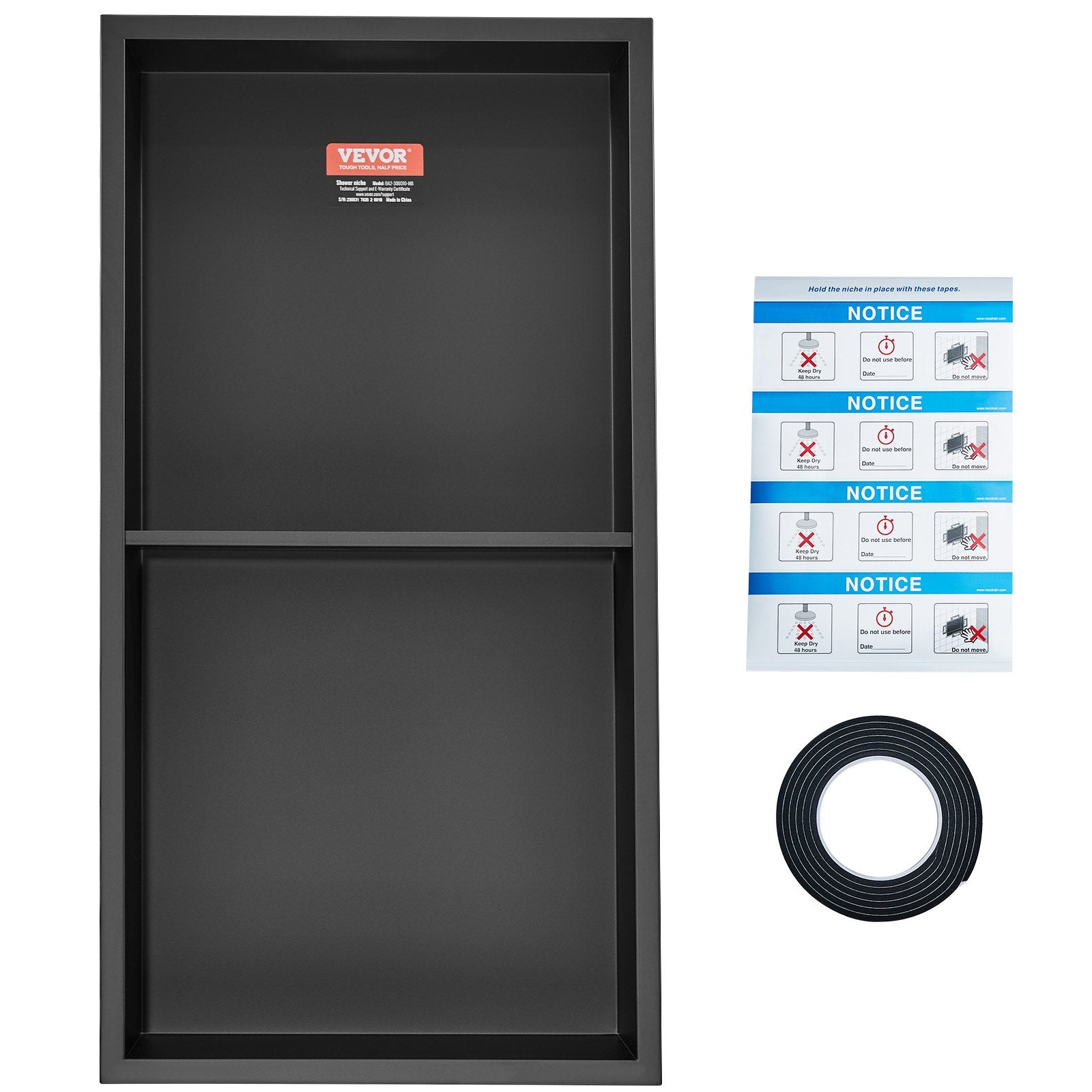 33.02 x 63.5 cm No Tile Shower Niche 304 Stainless Steel,