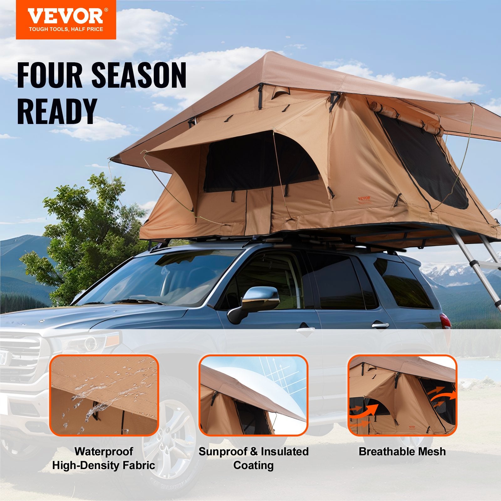 Rooftop Tent Hard Shell, Naturnest Rooftop Tent Hardshell for 2-3