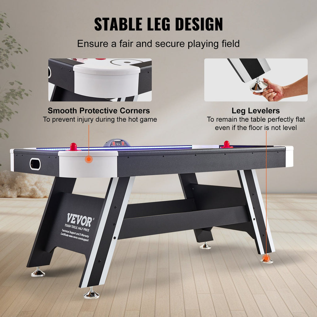 Air-Powered Hockey Table, Indoor Hockey Table for Kids and Adults, LED