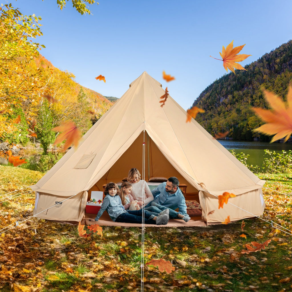 Canvas Bell Tent, 4 Seasons 5 m/16.4 ft Yurt Tent, Canvas Tent for