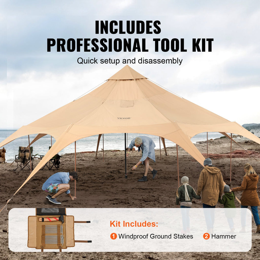 Canvas Tent, 4 Seasons 5 m/16.4 ft Bell Tent, Canvas Tent for Camping