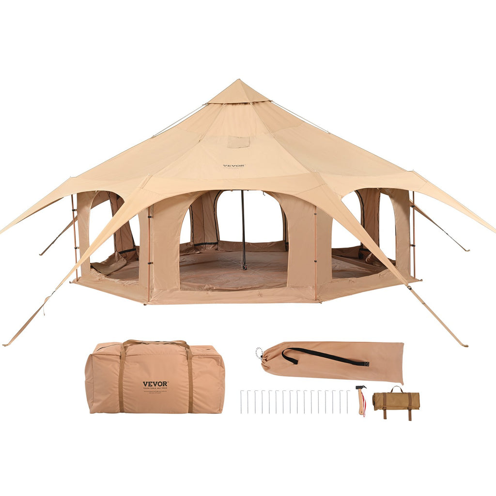 Canvas Tent, 4 Seasons 5 m/16.4 ft Bell Tent, Canvas Tent for Camping
