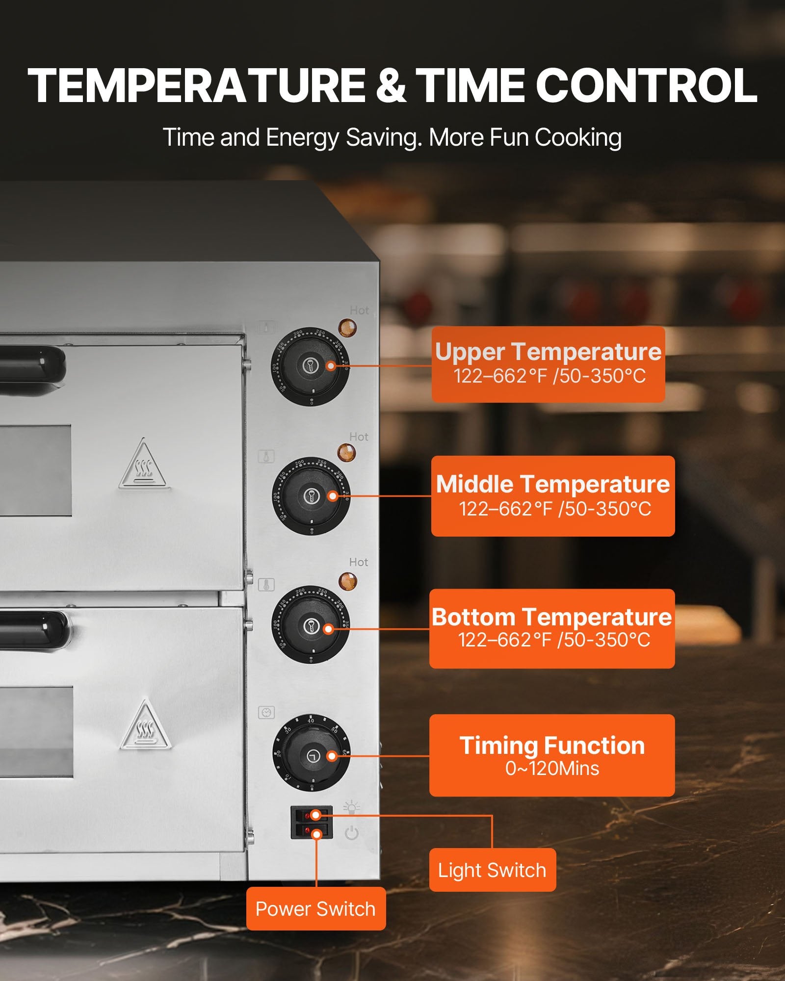 Commercial Countertop Pizza Oven Electric Pizza Oven for 40.6 cm Pizza