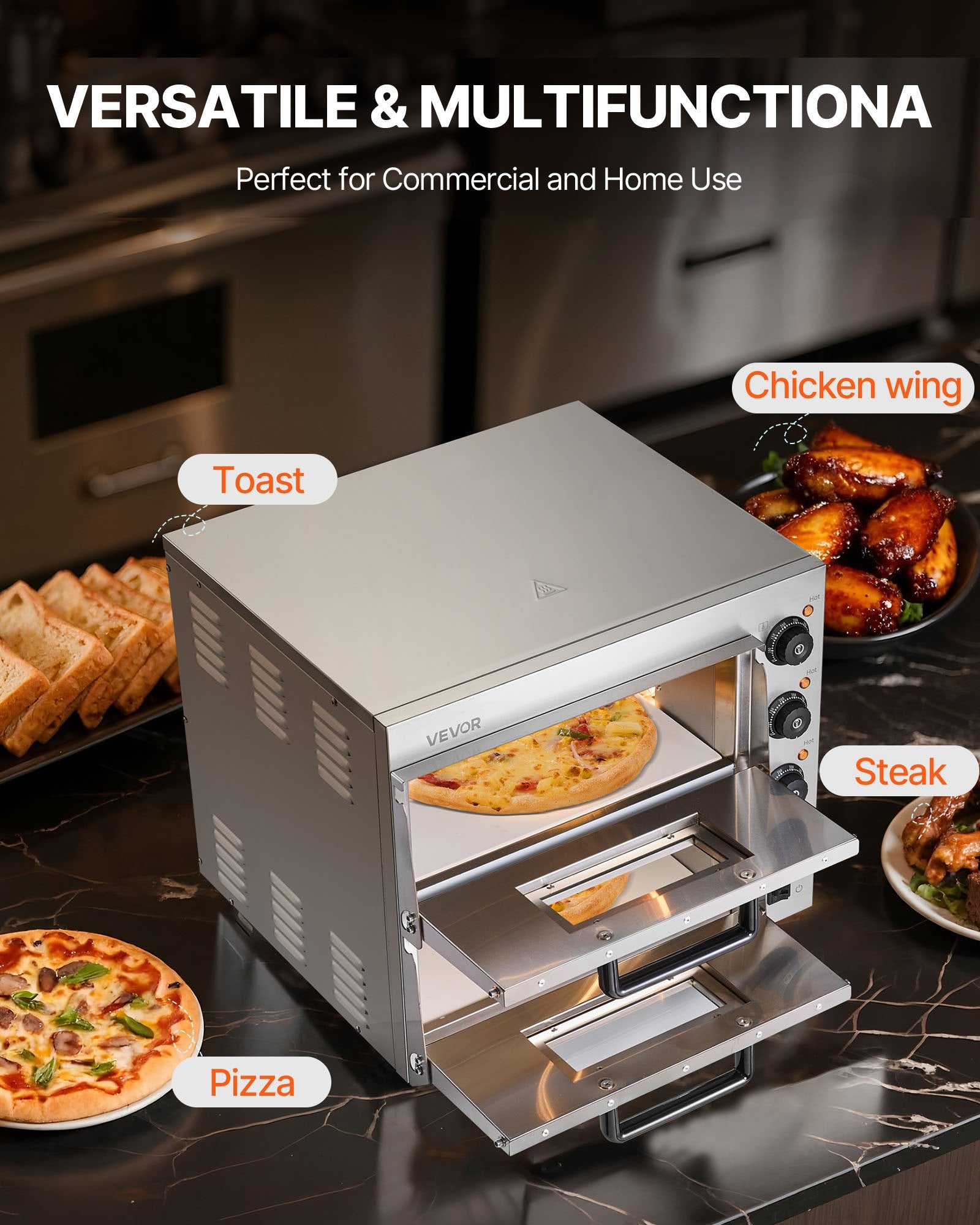 Commercial Countertop Pizza Oven Electric Pizza Oven for 40.6 cm Pizza