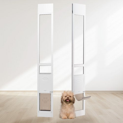 Dog Door for Sliding Glass Door, 75 7/8in-80 11/16in Adjustable Height