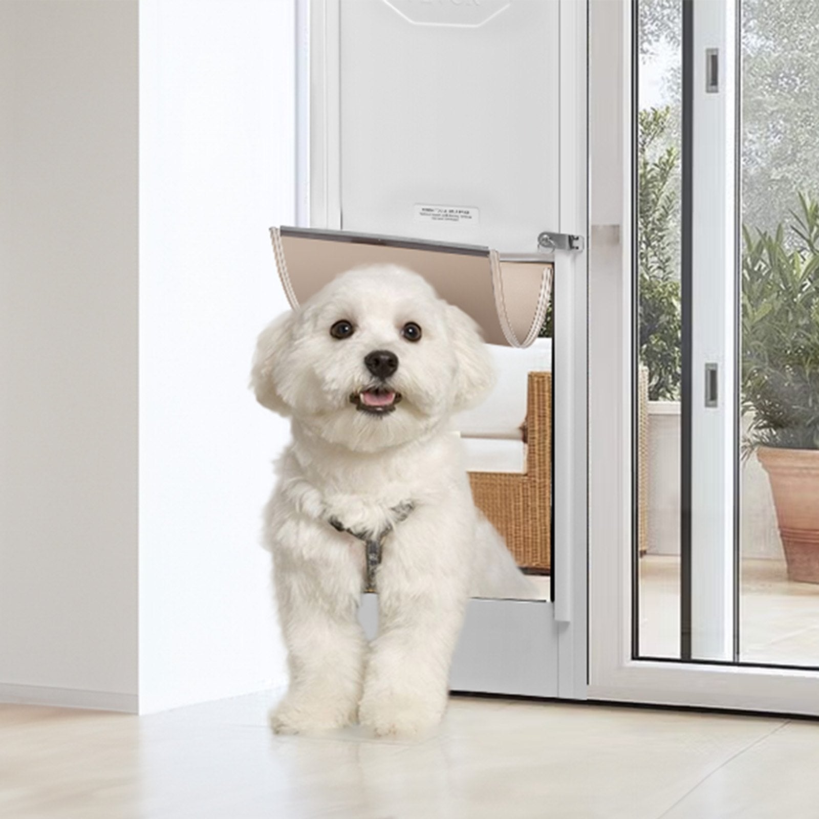 Dog Door for Sliding Glass Door, 75 7/8in-80 11/16in Adjustable Height