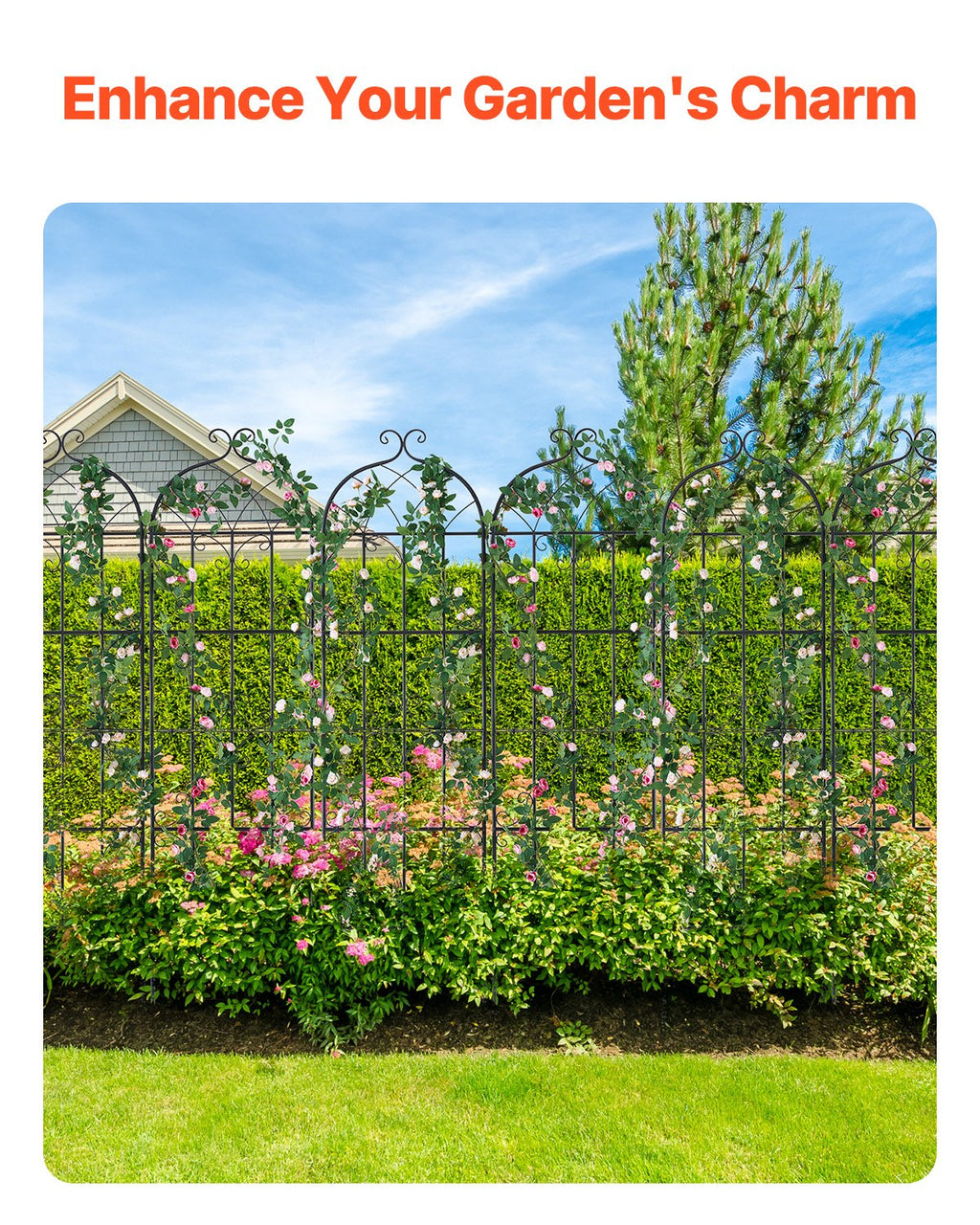 Garden Trellis for Climbing Plants, 71 x 20 in, 6 Packs Rustproof