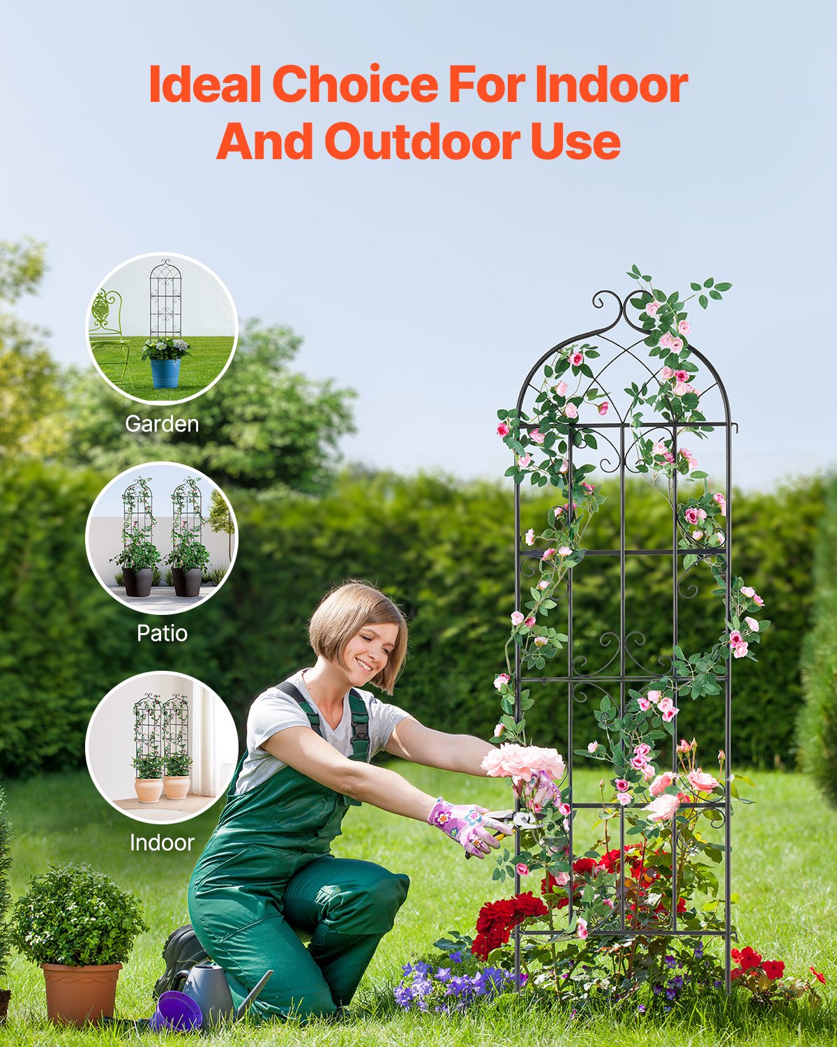 Garden Trellis for Climbing Plants, 71 x 20 in, 6 Packs Rustproof