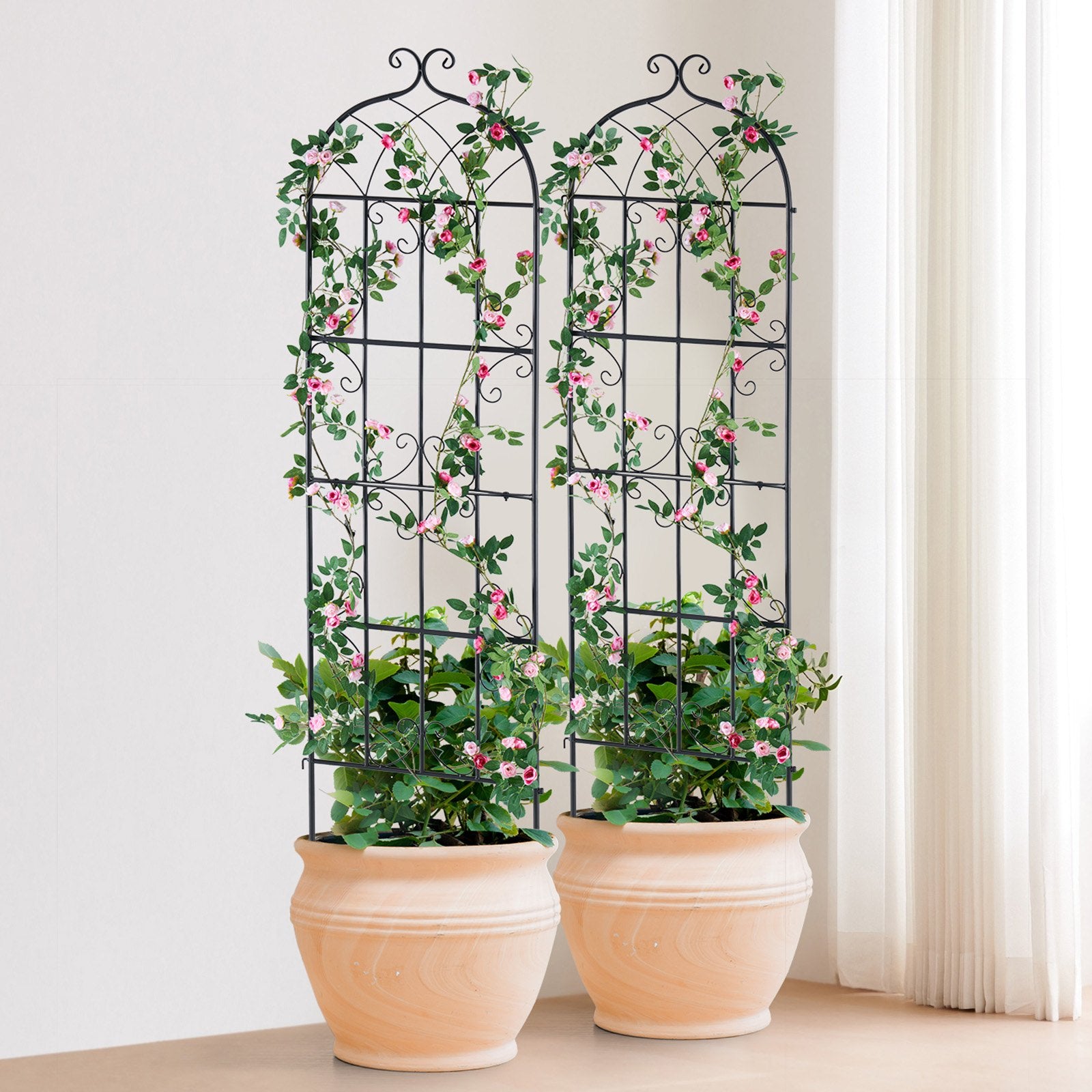 Garden Trellis for Climbing Plants, 71 x 20 in, 6 Packs Rustproof