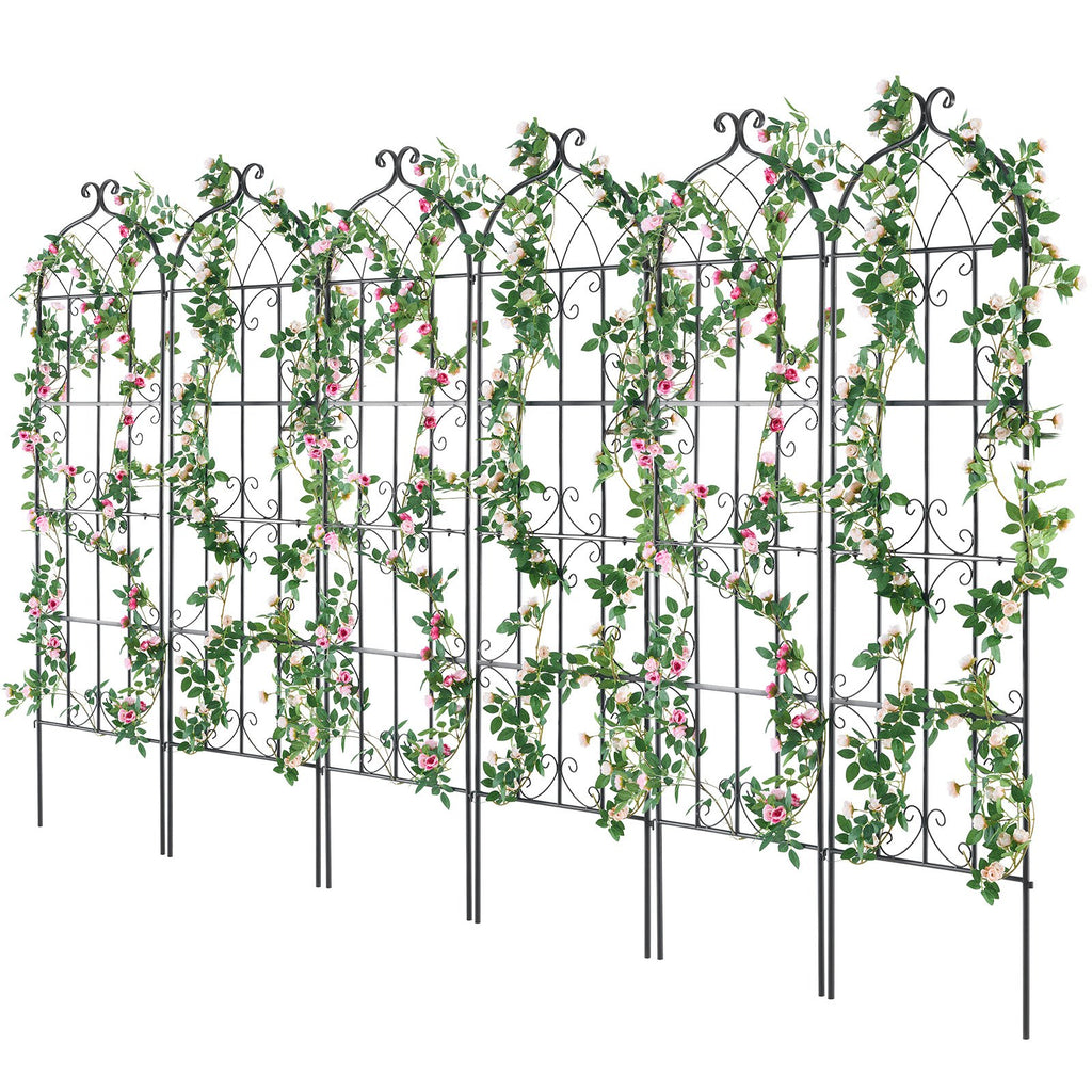 Garden Trellis for Climbing Plants, 71 x 20 in, 6 Packs Rustproof