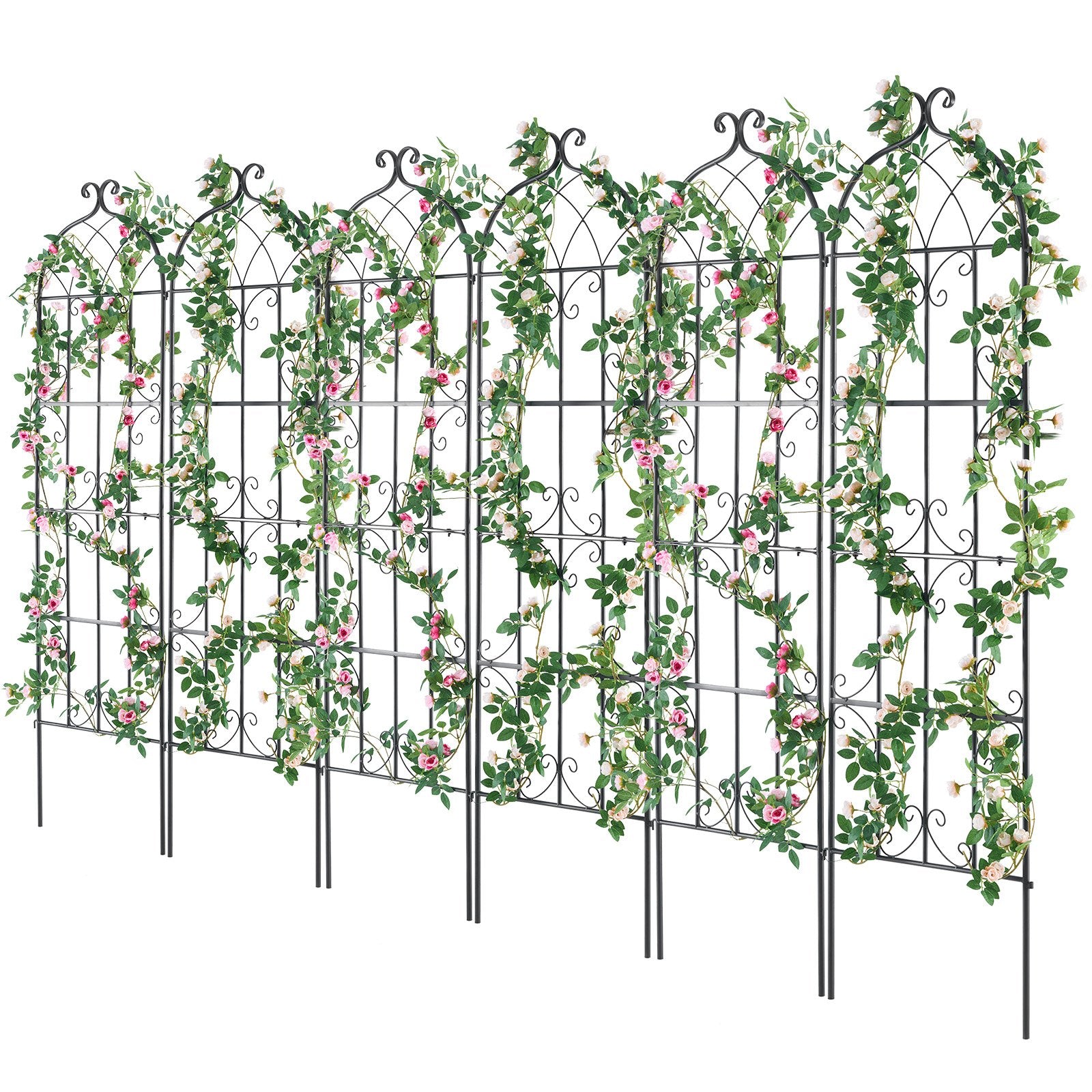 Garden Trellis for Climbing Plants, 71 x 20 in, 6 Packs Rustproof