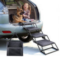 Dog Stairs for Car, 4 Steps Extra Wide Foldable Dog Ramp for Large