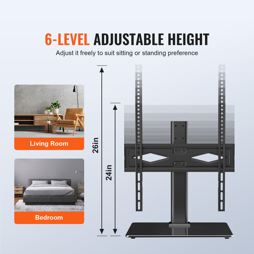 TV Stand Mount, Swivel Universal TV Stand for 32 to 55 inch TVs,