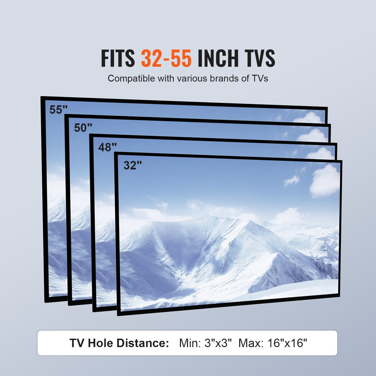 TV Stand Mount, Swivel Universal TV Stand for 32 to 55 inch TVs,