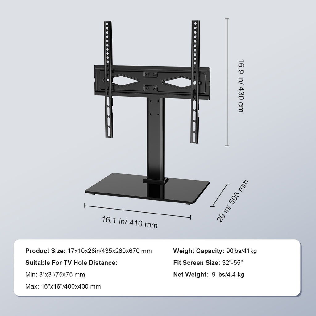 TV Stand Mount, Swivel Universal TV Stand for 32 to 55 inch TVs,