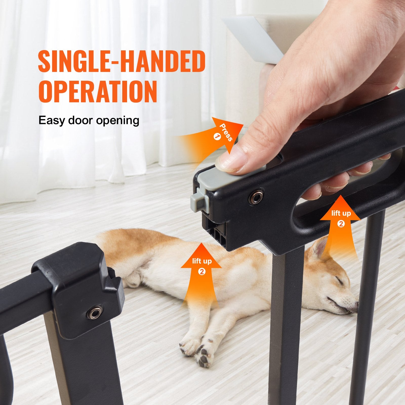 Baby Gate, 29.5in-51in Extra Wide, 30in High, Dog Gate for Stairs
