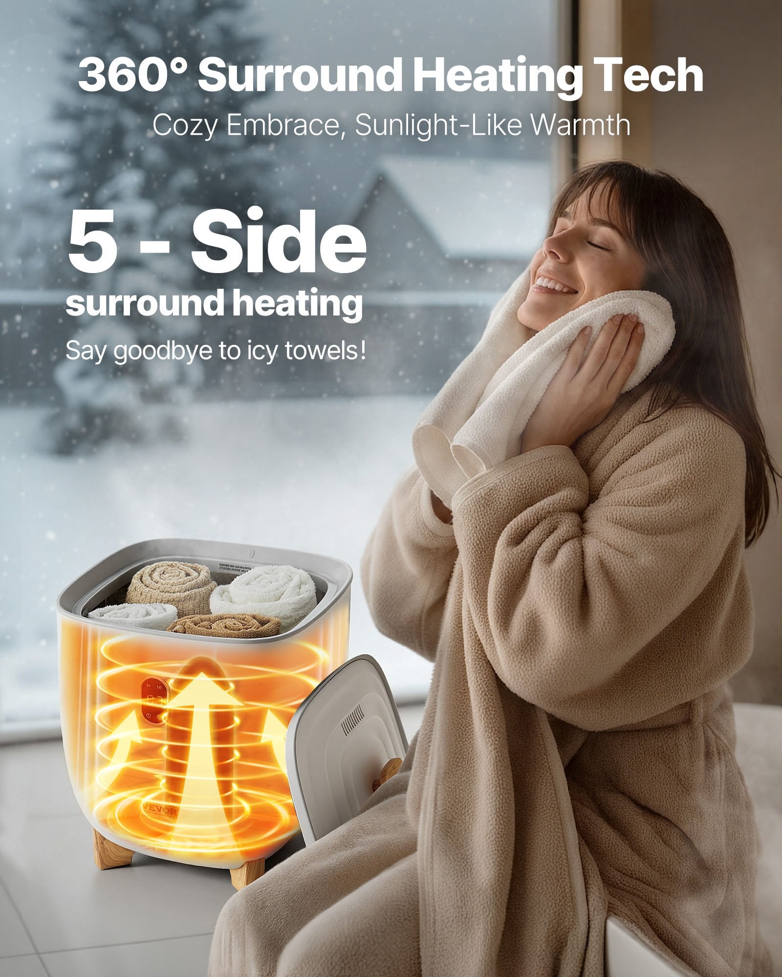 Towel Warmers for Bathroom, 25 L Towel Warmer Bucket with Auto Shut