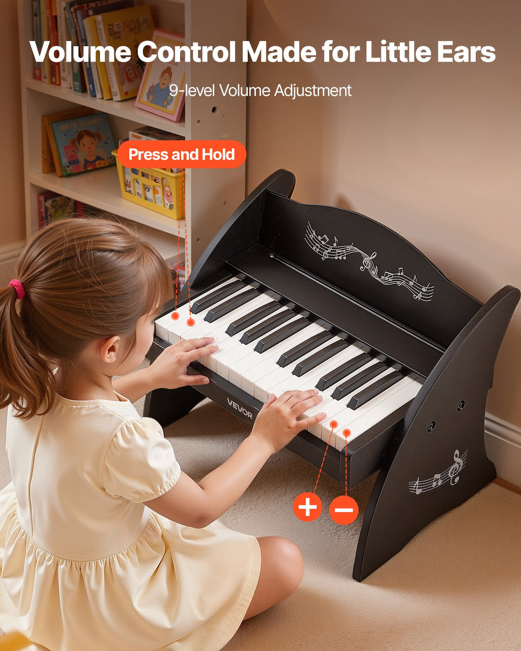 Kids Piano Keyboard, 25 Keys Wooden Digital Piano for Kids, Mini Music