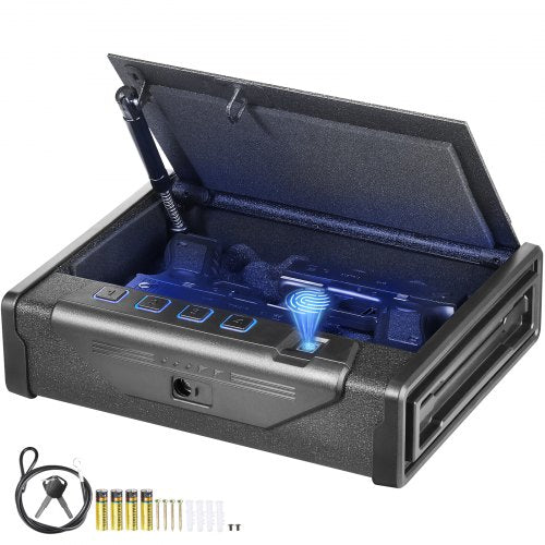 Gun Safe for Pistols Biometric Gun Safe with 3 Access Ways for 2