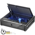 Gun Safe for Pistols Biometric Gun Safe with 3 Access Ways for 2