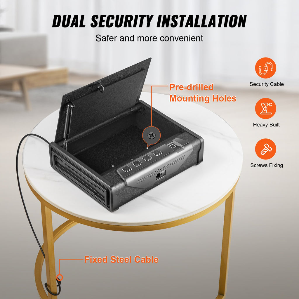 Gun Safe for Pistols Biometric Gun Safe with 3 Access Ways for 2
