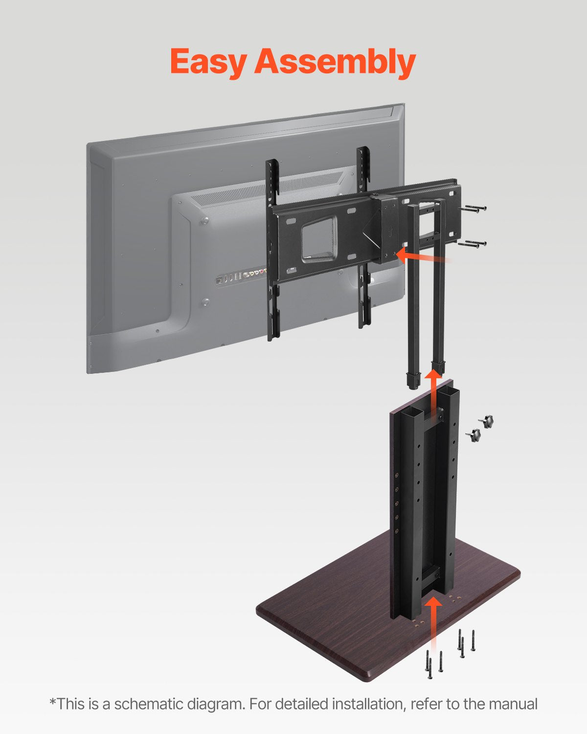 Universal TV Stand, Table Top TV Stand for 32-70 inch Screens, Swivel