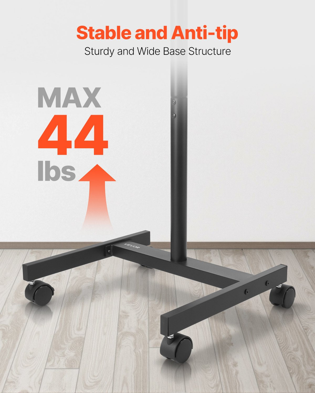 Rolling TV Stand, Mobile TV Cart for 17-55 Inch Screens, Portrait to