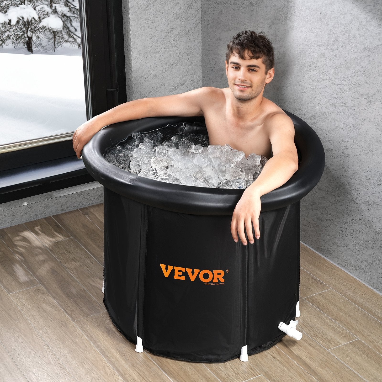 Ice Bath Tub, 85 cm Long Cold Water Therapy Plunge Tub for Athletes,