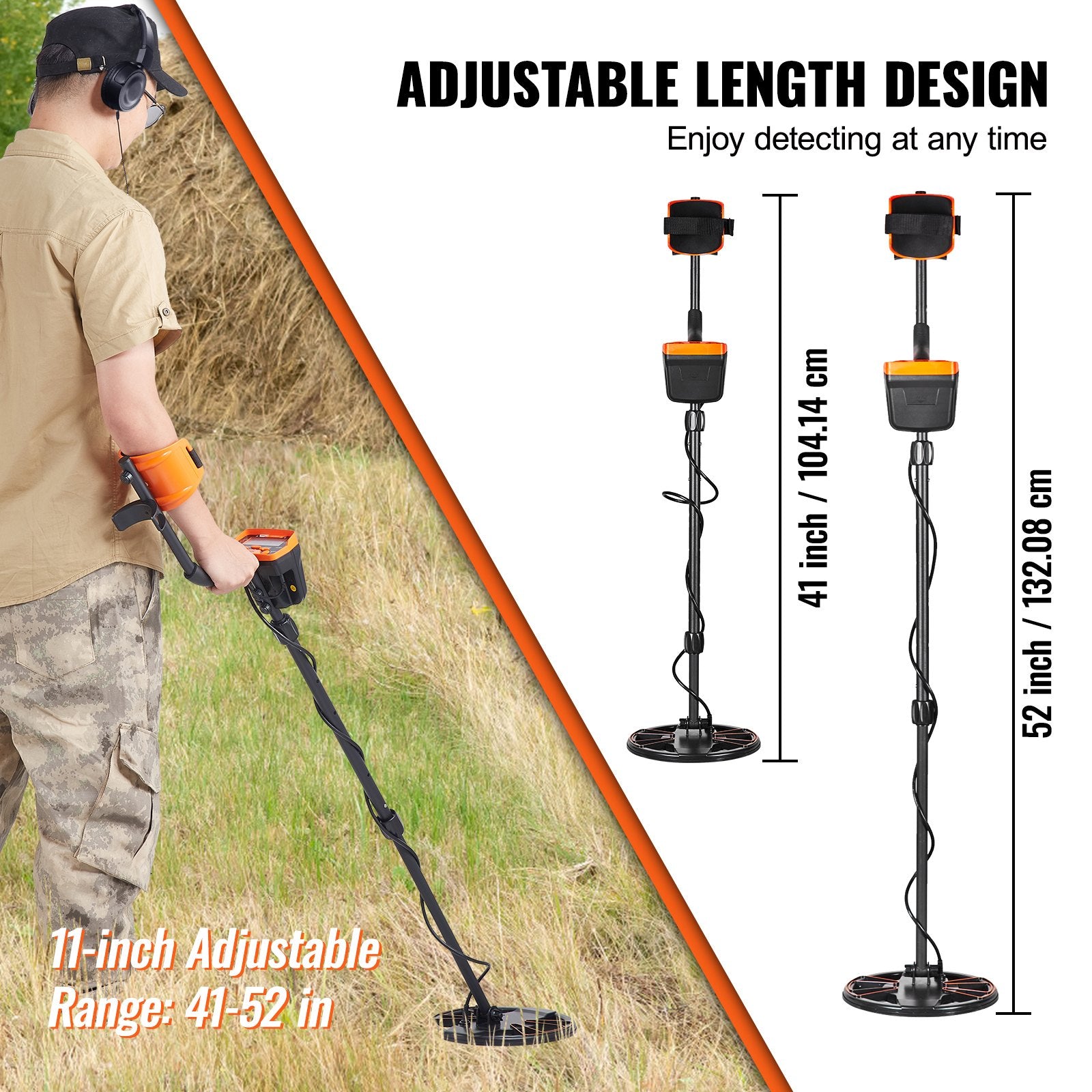 Metal Detector for Adults & Kids, 25.4 cm Waterproof Search Coil with