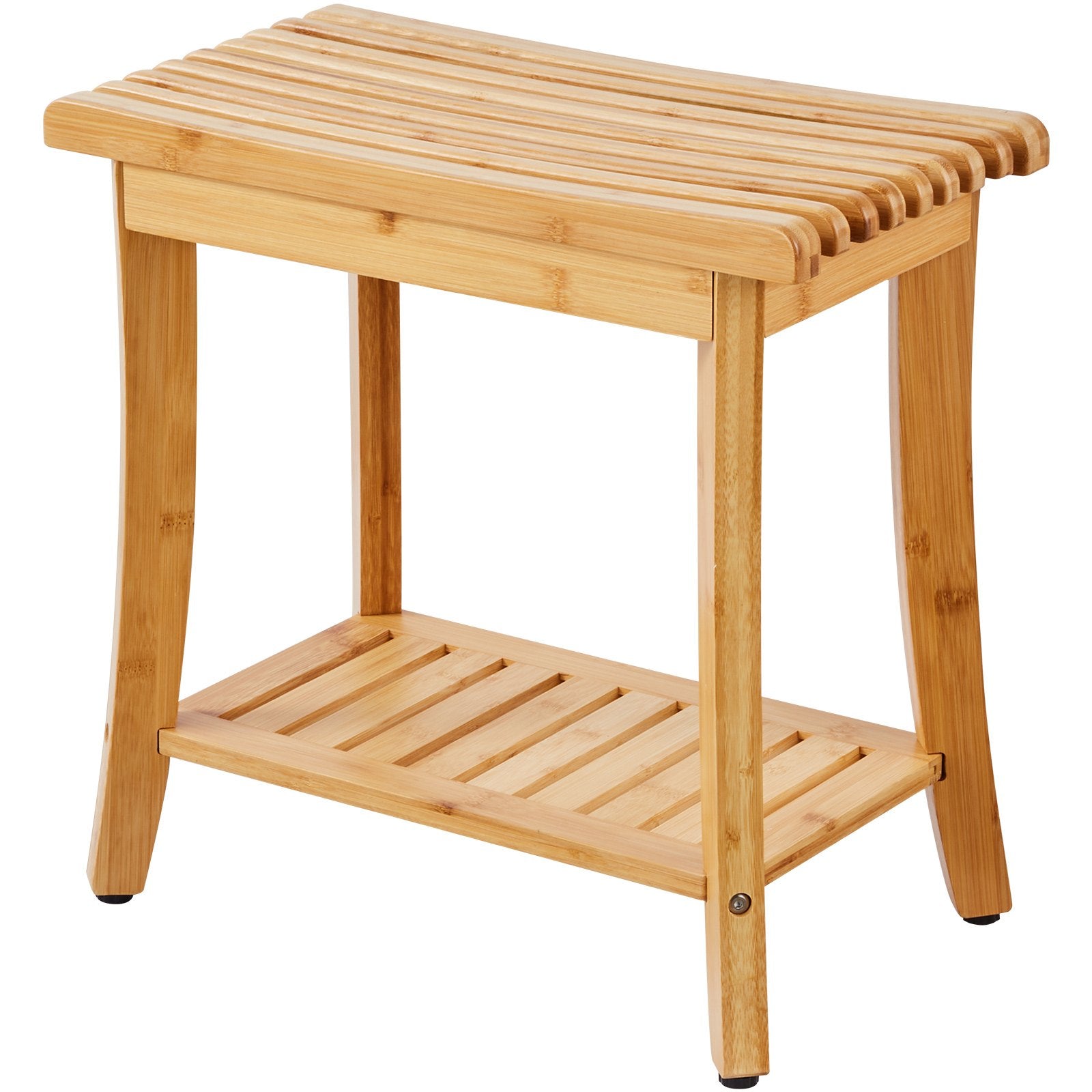 Bamboo Shower Bench 48.5 x 28.7 x 46.5 cm Shower Stool Chair for